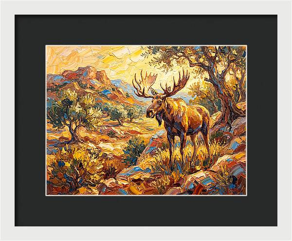 Majestic Moose In Mediterranean Landscape