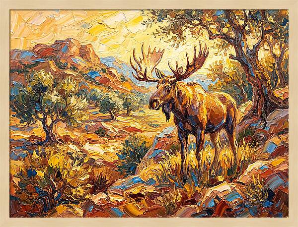 Majestic Moose In Mediterranean Landscape