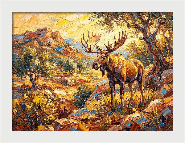 Majestic Moose In Mediterranean Landscape
