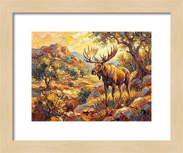 Majestic Moose In Mediterranean Landscape
