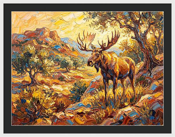 Majestic Moose In Mediterranean Landscape