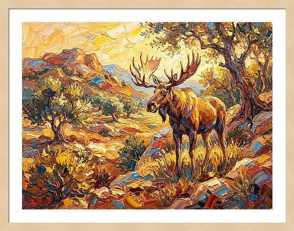 Majestic Moose In Mediterranean Landscape
