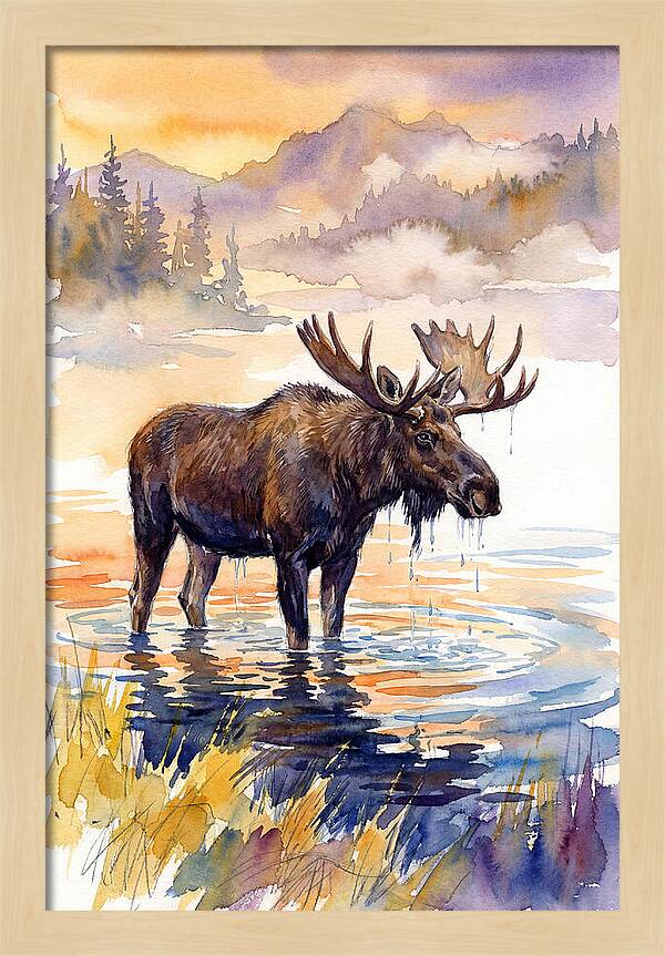 Majestic Moose In Tranquil Waters