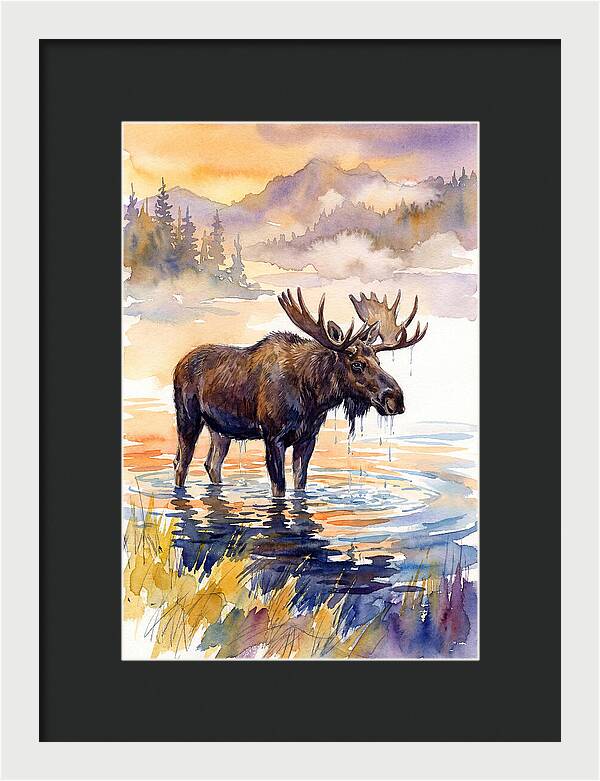 Majestic Moose In Tranquil Waters