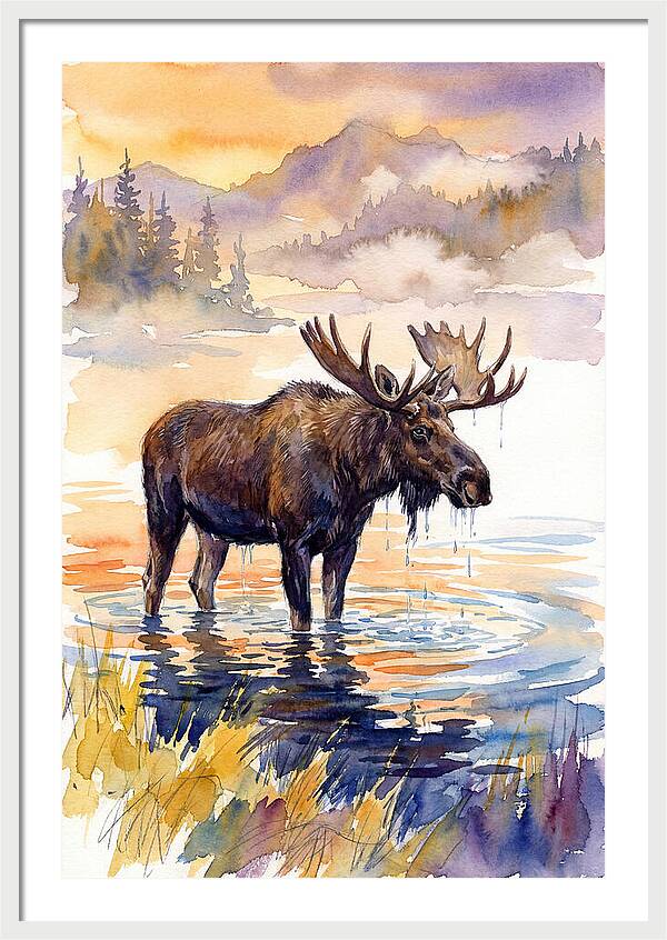 Majestic Moose In Tranquil Waters