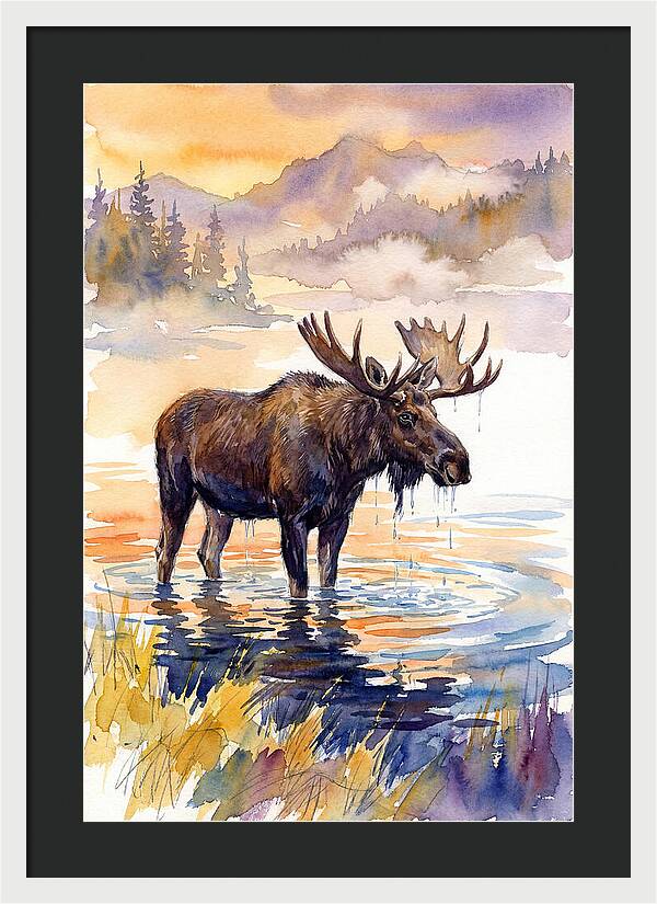 Majestic Moose In Tranquil Waters