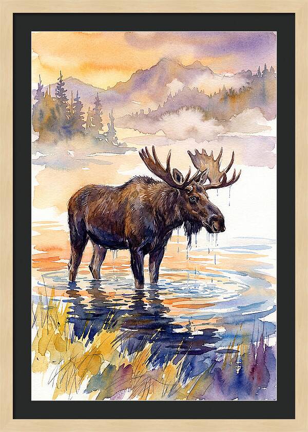 Majestic Moose In Tranquil Waters