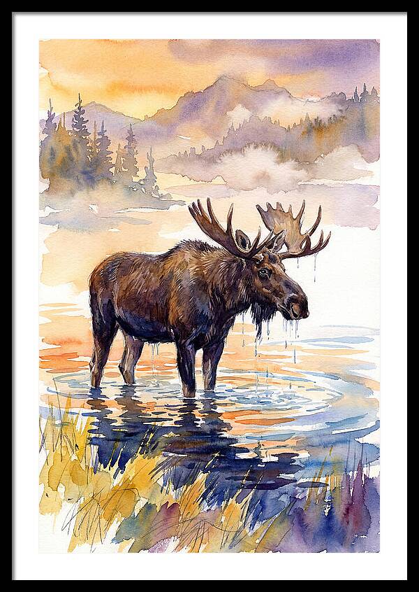 Majestic Moose In Tranquil Waters