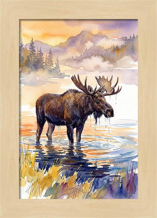 Majestic Moose In Tranquil Waters