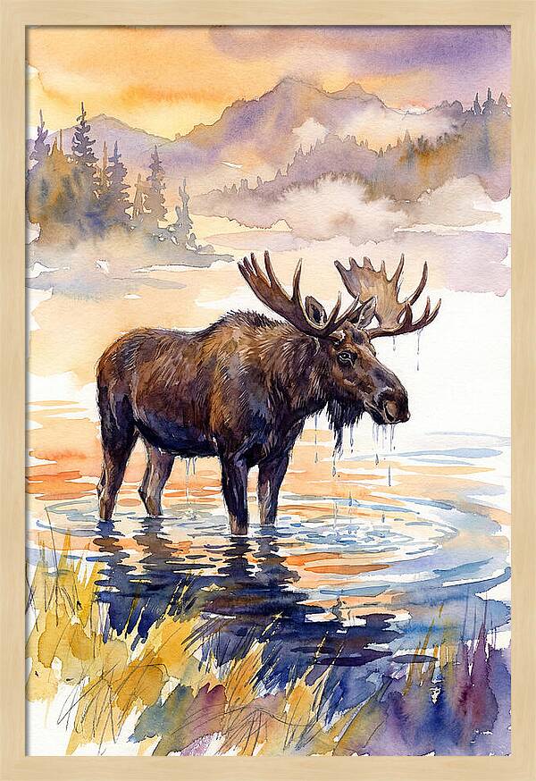 Majestic Moose In Tranquil Waters