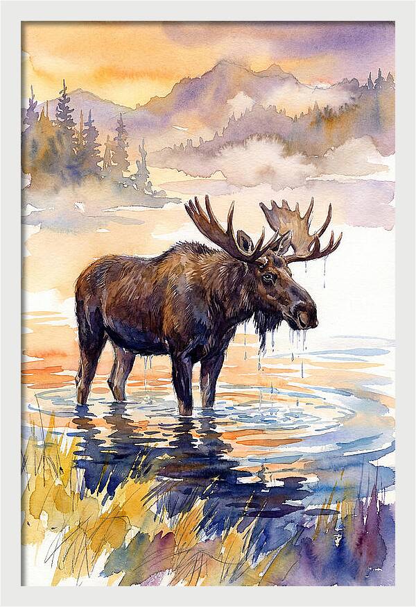 Majestic Moose In Tranquil Waters