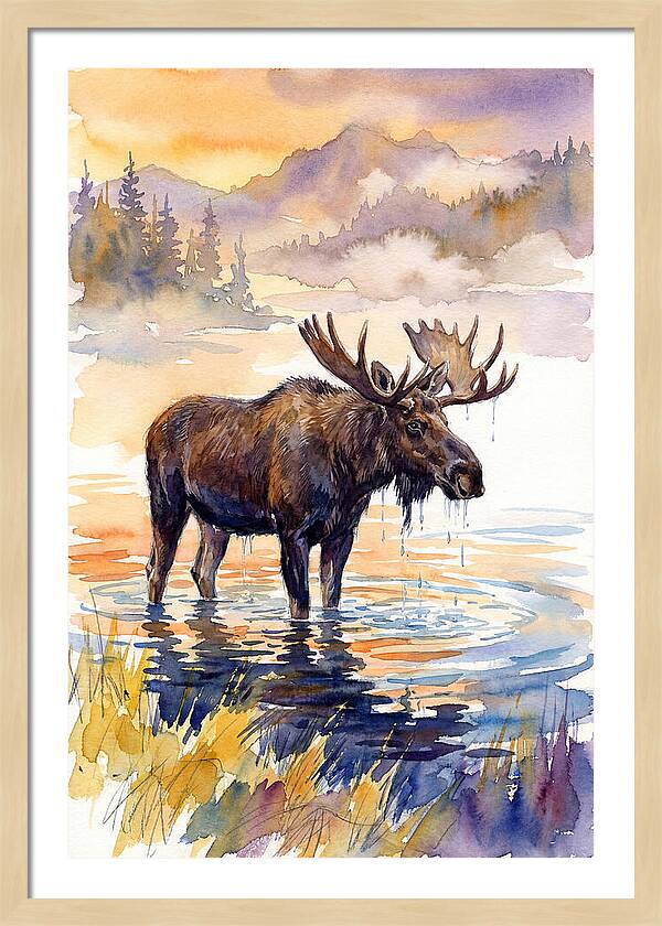 Majestic Moose In Tranquil Waters