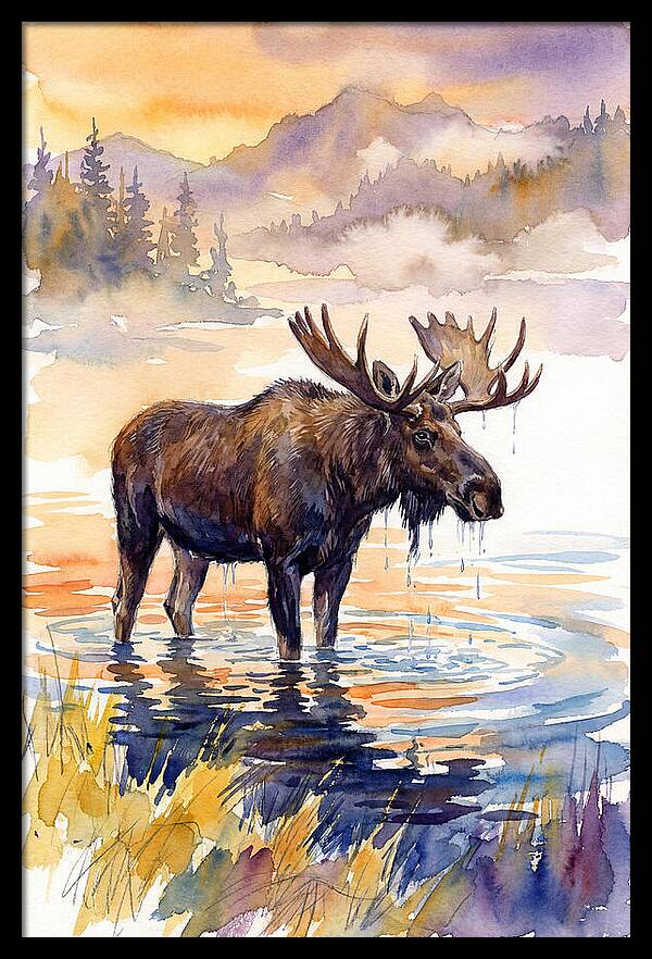 Majestic Moose In Tranquil Waters
