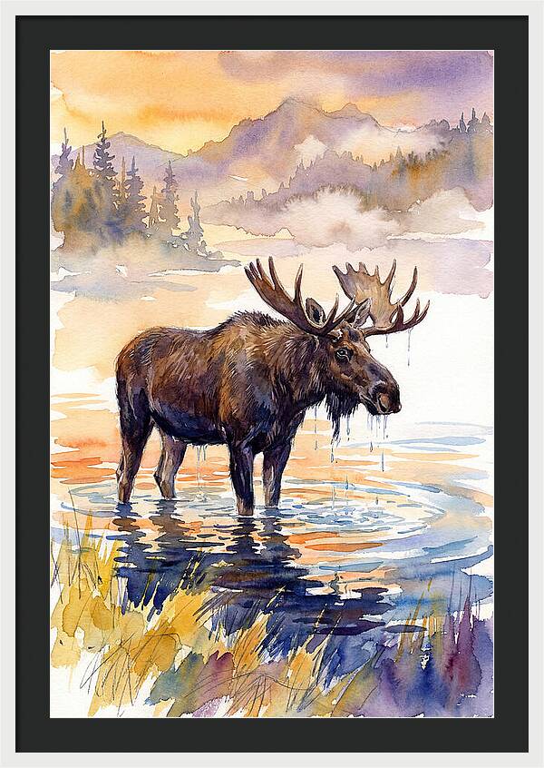Majestic Moose In Tranquil Waters