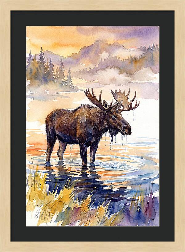 Majestic Moose In Tranquil Waters