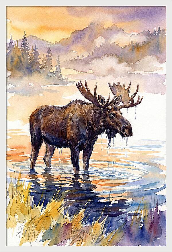 Majestic Moose In Tranquil Waters