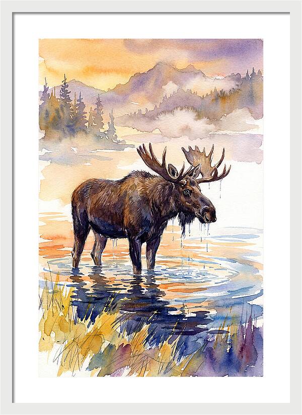 Majestic Moose In Tranquil Waters