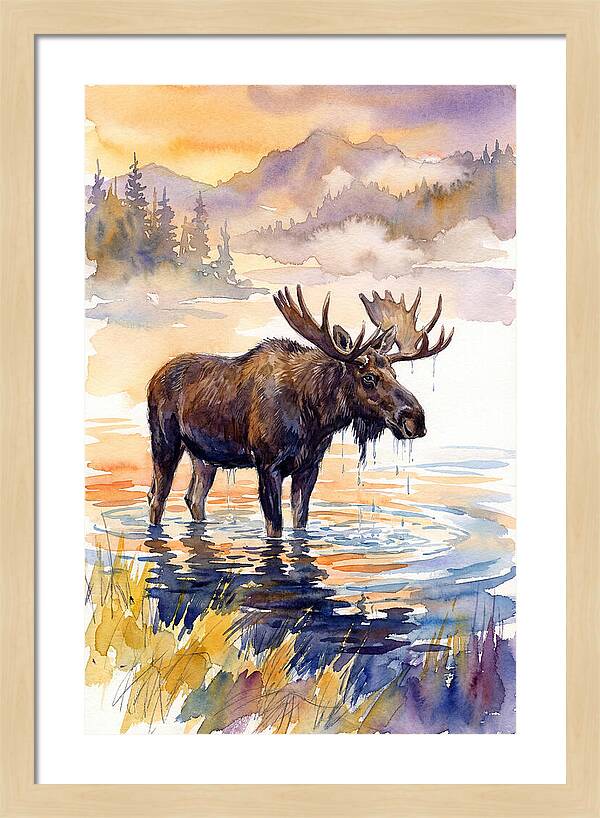 Majestic Moose In Tranquil Waters