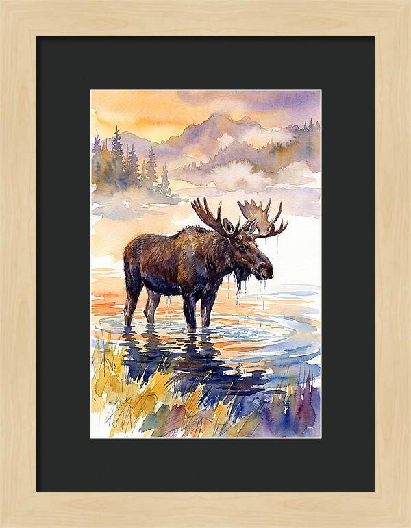 Majestic Moose In Tranquil Waters