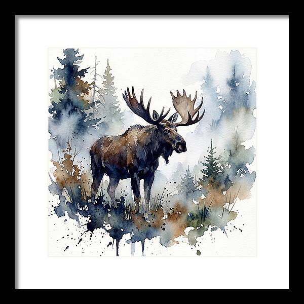Majestic Moose In Watercolor