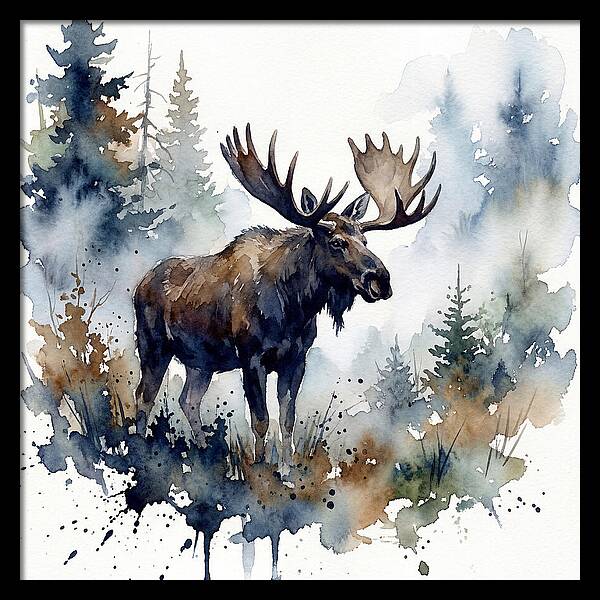 Majestic Moose In Watercolor