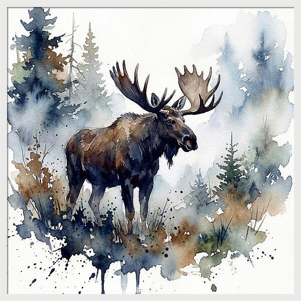 Majestic Moose In Watercolor