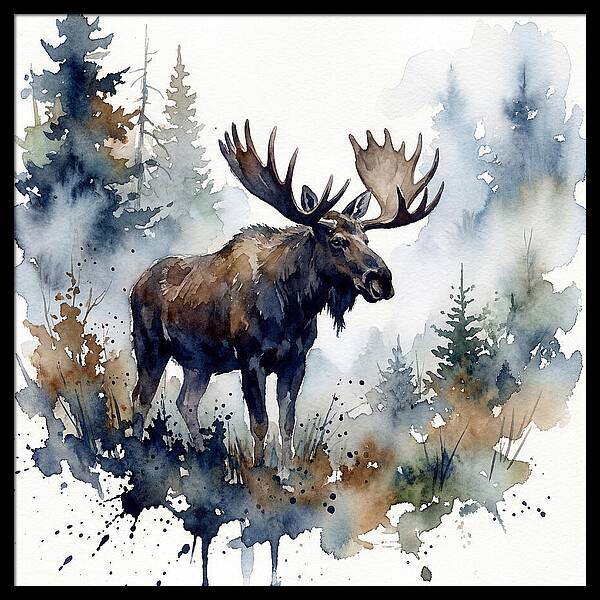 Majestic Moose In Watercolor