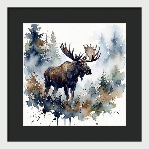 Majestic Moose In Watercolor