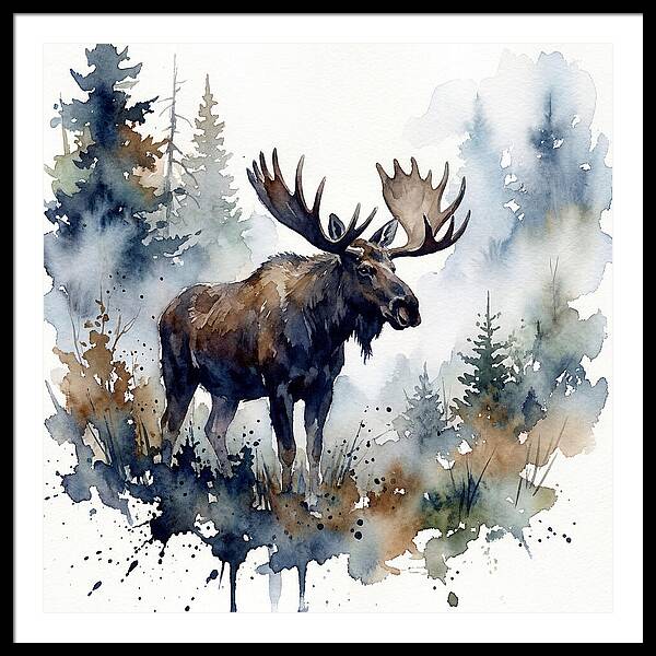 Majestic Moose In Watercolor