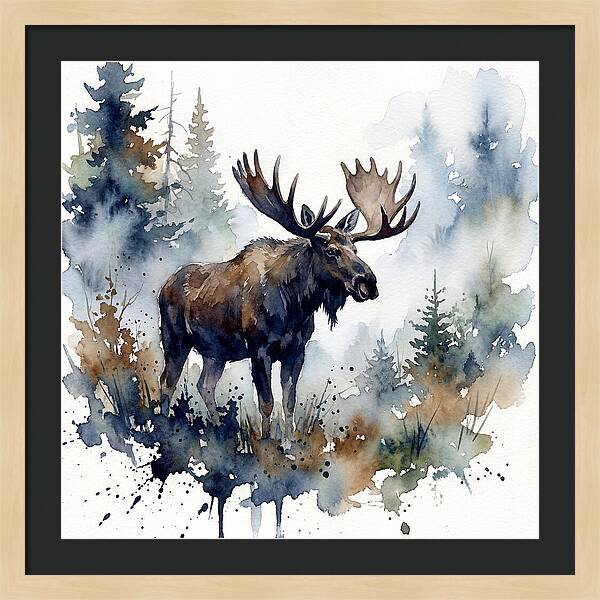 Majestic Moose In Watercolor
