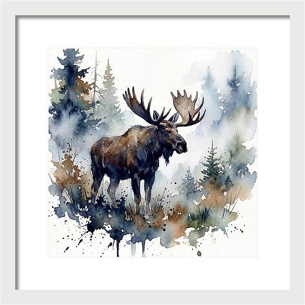 Majestic Moose In Watercolor