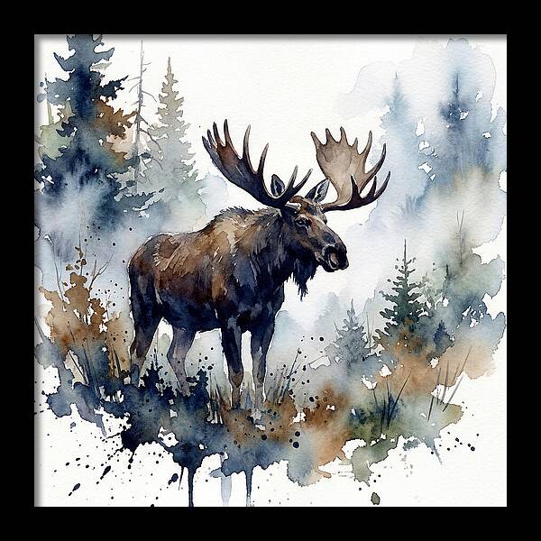 Majestic Moose In Watercolor