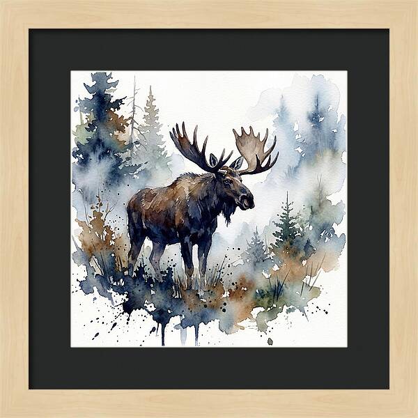 Majestic Moose In Watercolor