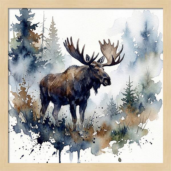 Majestic Moose In Watercolor