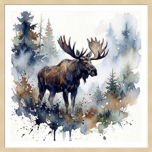 Majestic Moose In Watercolor