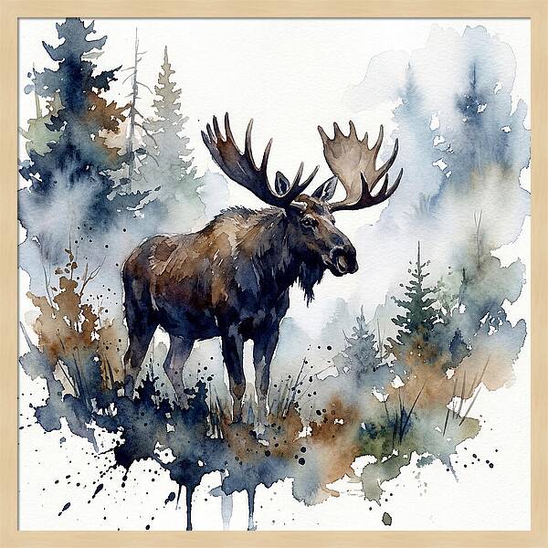 Majestic Moose In Watercolor