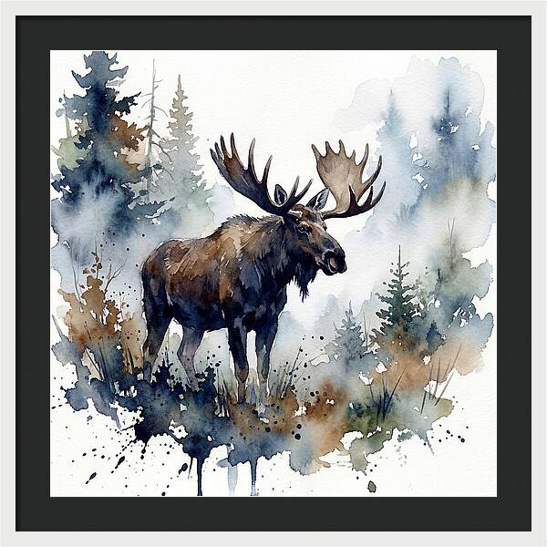 Majestic Moose In Watercolor