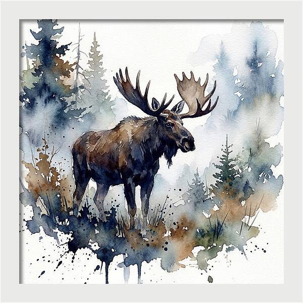 Majestic Moose In Watercolor