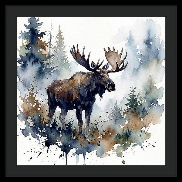 Majestic Moose In Watercolor