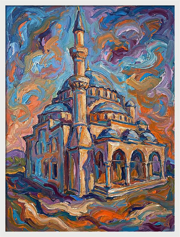 Majestic Mosque In Expressionist Style