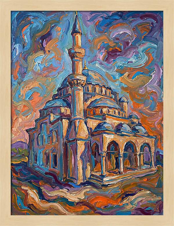 Majestic Mosque In Expressionist Style