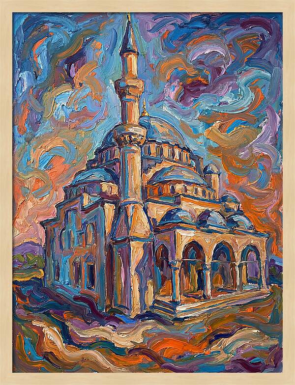 Majestic Mosque In Expressionist Style