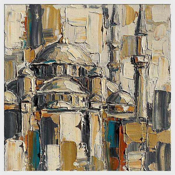 Majestic Mosque In Palette Knife Style