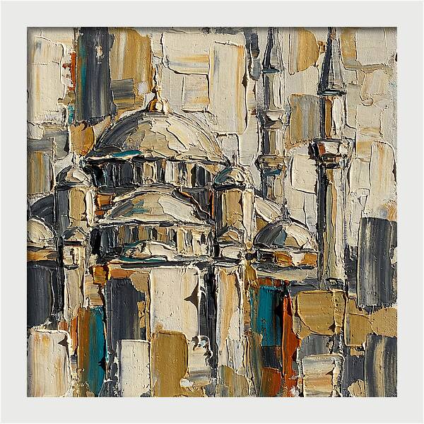 Majestic Mosque In Palette Knife Style