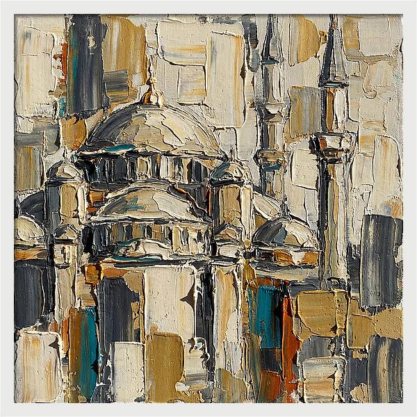 Majestic Mosque In Palette Knife Style