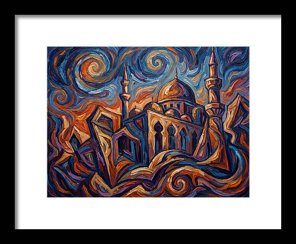 Majestic Mosque In Vibrant Swirls