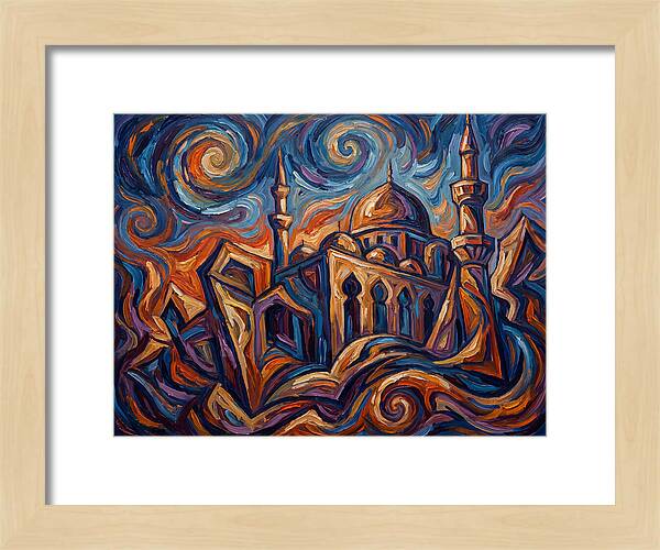 Majestic Mosque In Vibrant Swirls
