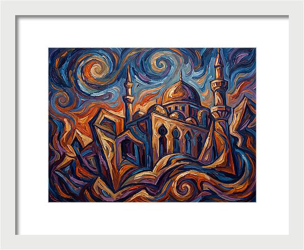Majestic Mosque In Vibrant Swirls