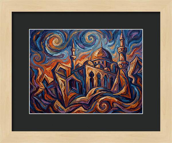 Majestic Mosque In Vibrant Swirls