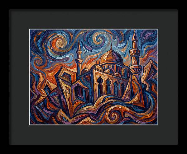 Majestic Mosque In Vibrant Swirls